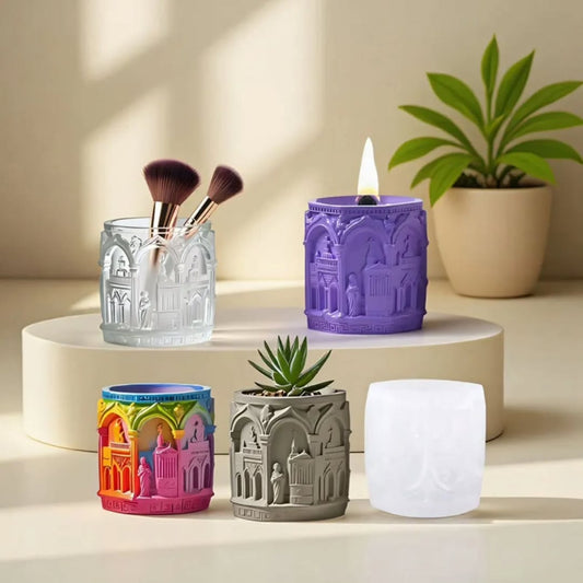 Renaissance Candle Jar Mould for Beyond MIX, Resin, Concrete (D6)