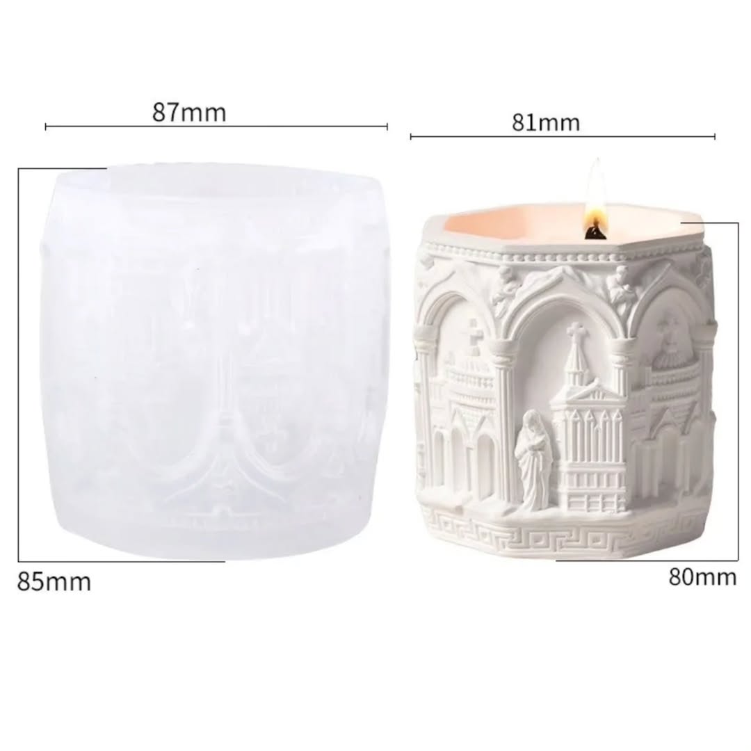 Renaissance Candle Jar Mould for Beyond MIX, Resin, Concrete (D6)