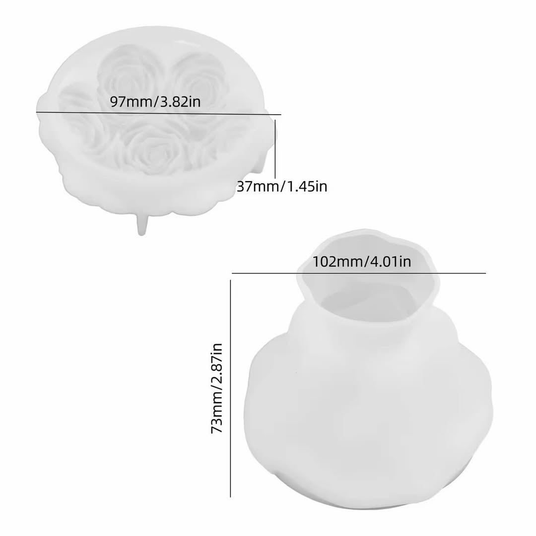 Rose Bunch Jar Mould for Beyond MIX, Resin, Concrete