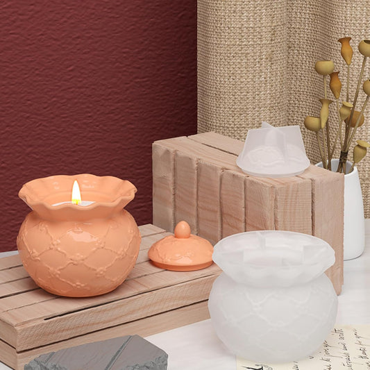 Ruffled Candle Jar Mould for Beyond MIX, Resin, Concrete