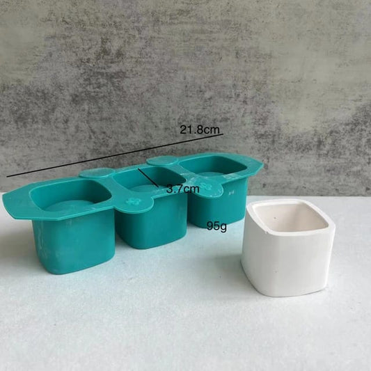 Trio Square Candle Jar Mould for Beyond MIX, Resin, Concrete