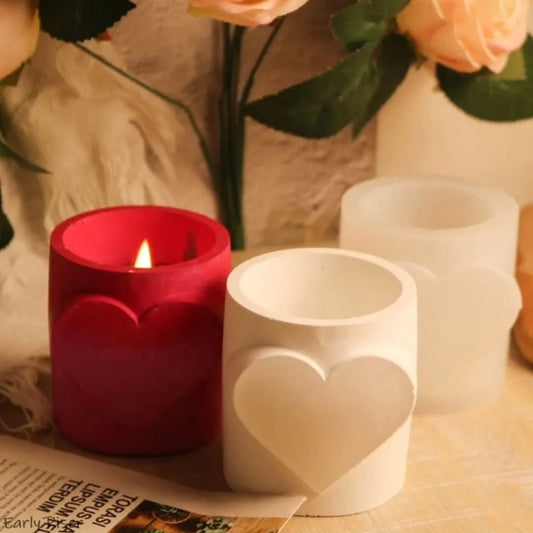 Single Heart Candle Jar Mould for Beyond MIX, Resin, Concrete