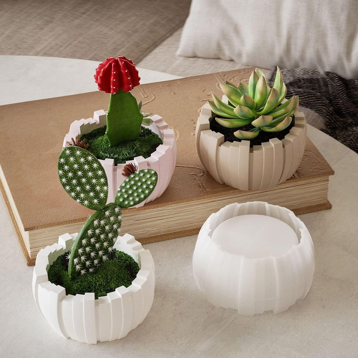 Segmented Planter/Candle Jar Mould for Beyond MIX, Resin, Concrete