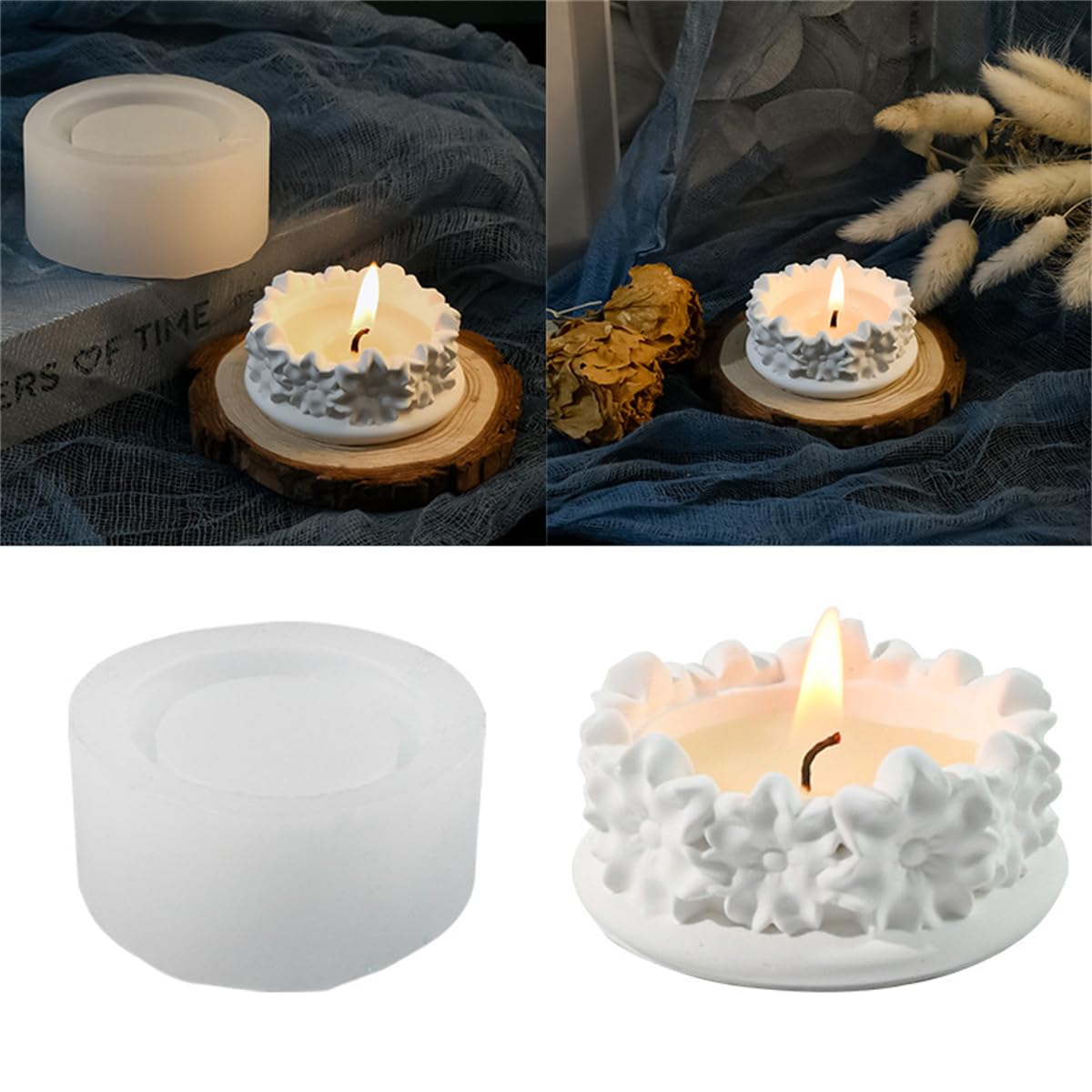 Sakura Candle Holder Mould for Beyond MIX, Resin, Concrete