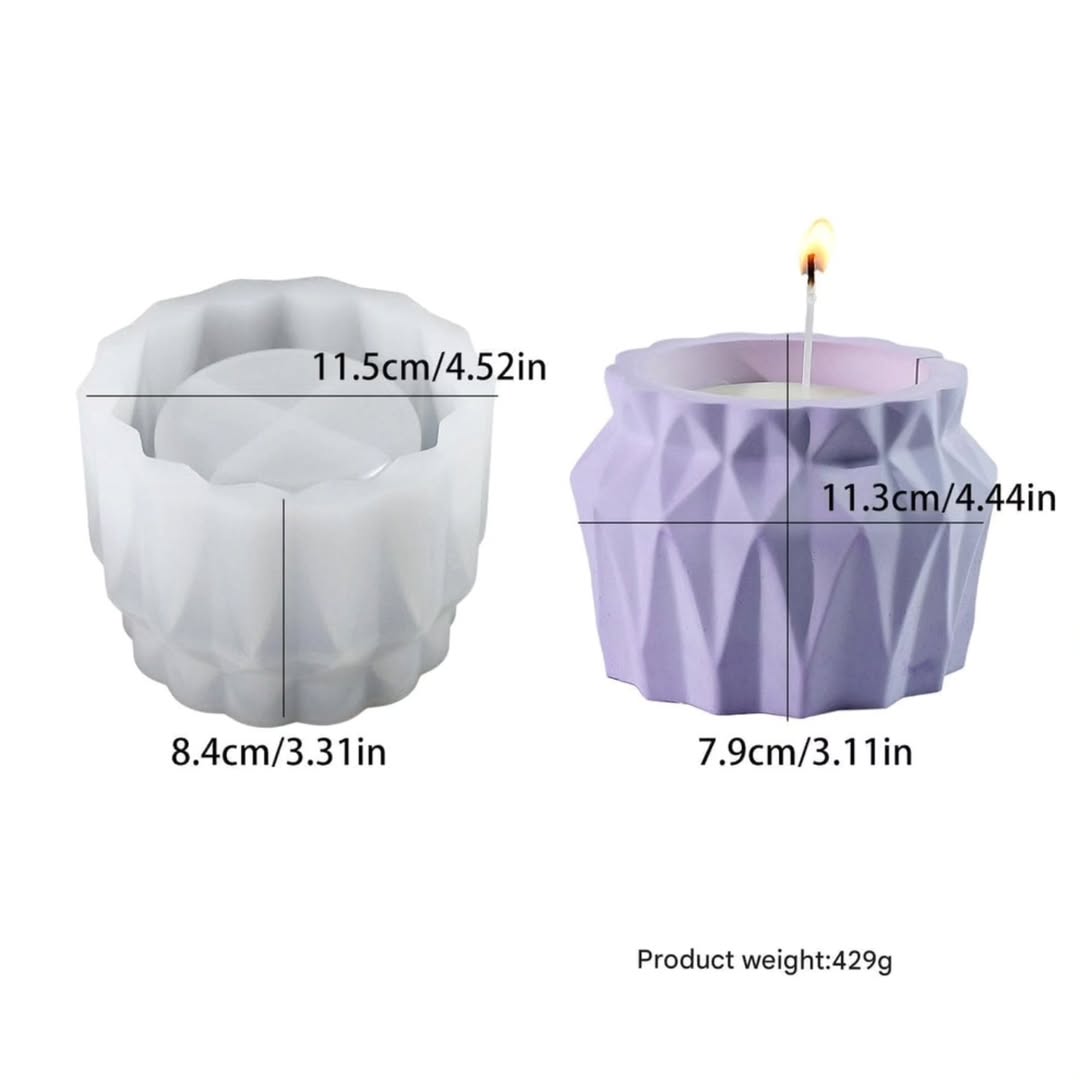 Diamond Candle Jar / Planter Mould for Beyond MIX, Resin, Concrete
