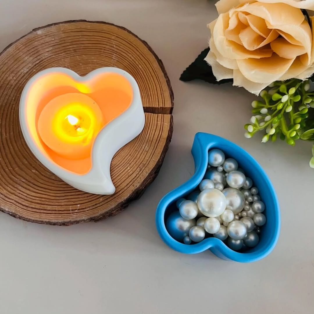 Curve Heart Tea Light/ Candle Holder Silicone Mould for Beyond MIX & Resin