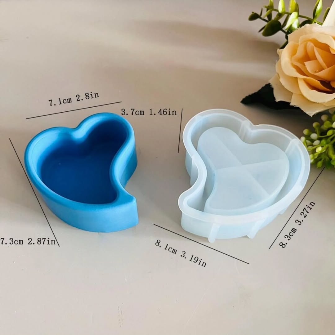 Curve Heart Tea Light/ Candle Holder Silicone Mould for Beyond MIX & Resin