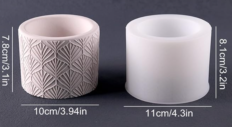 Leaves Pattern Round Planter for Beyond MIX, Resin, Concrete