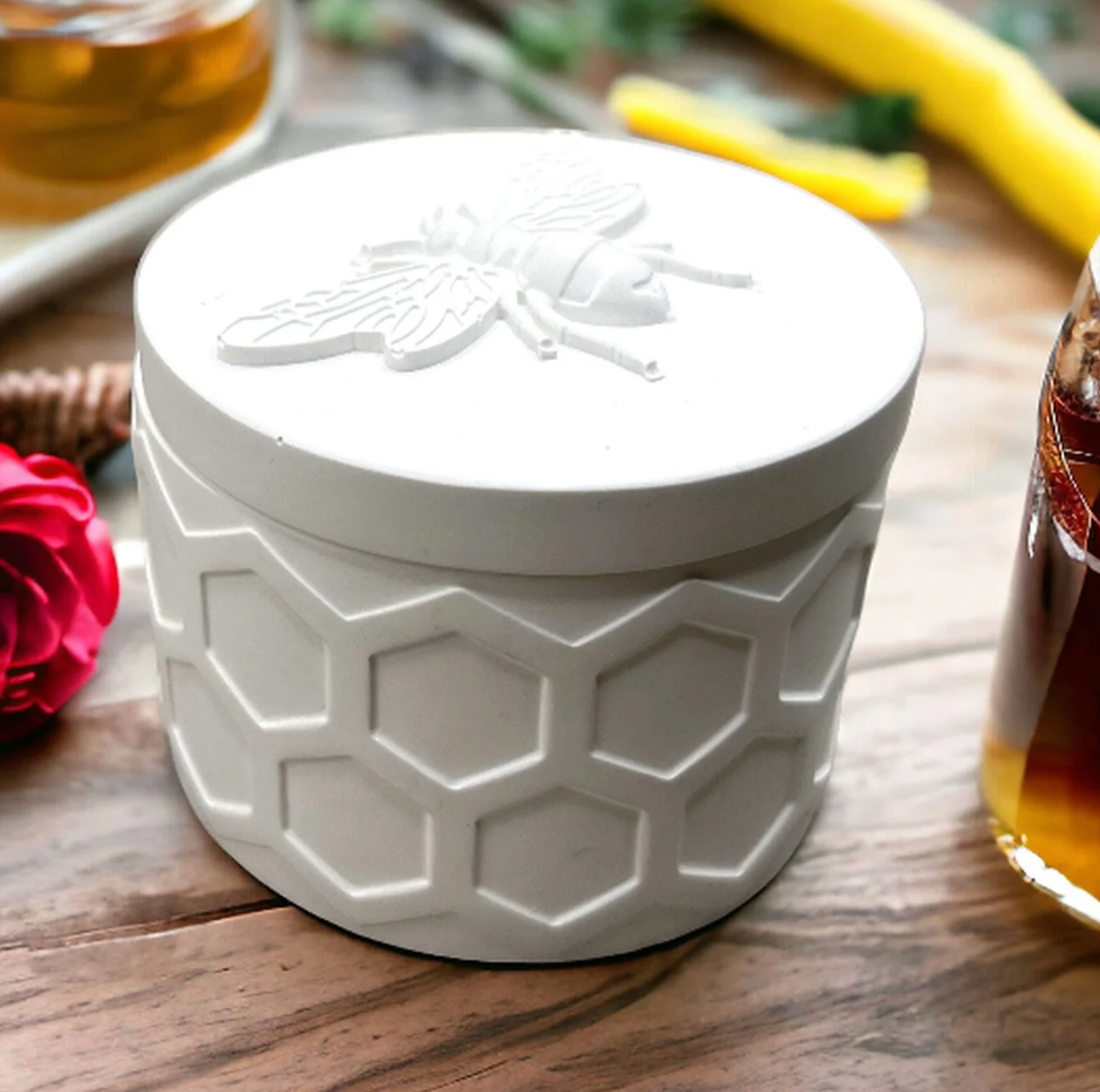 Honey Bee Candle Jar Mould for Beyond MIX, Resin, Concrete