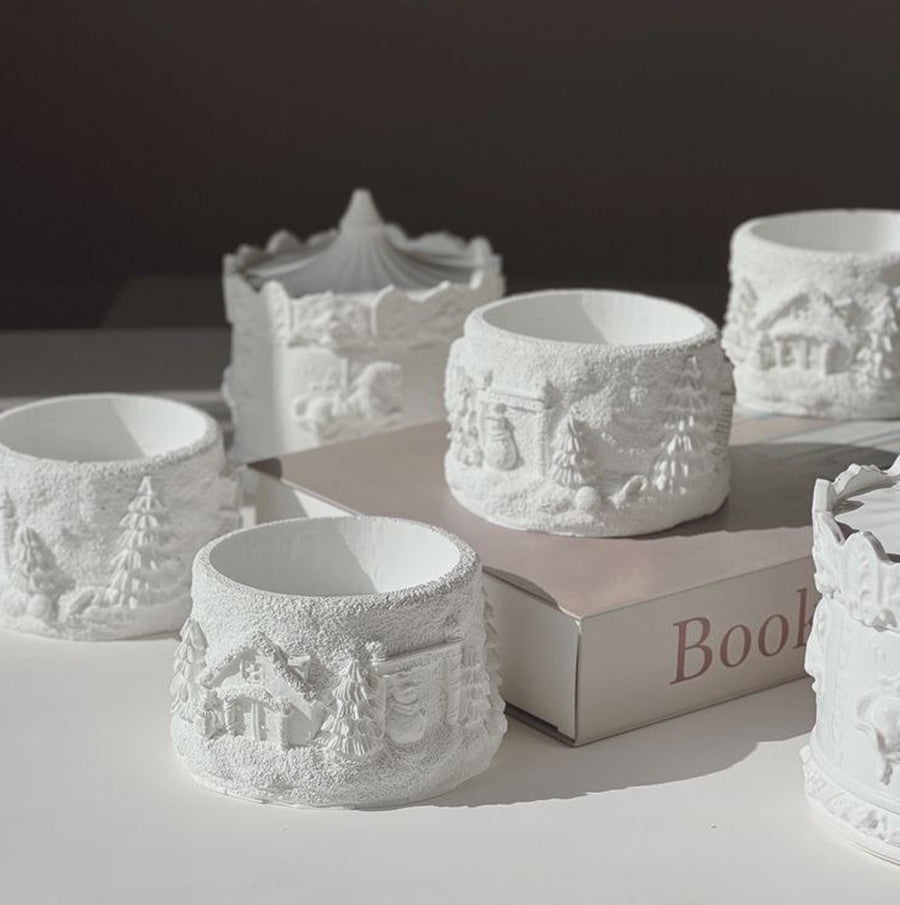 Snow Town Candle Jar Mould for Beyond MIX, Resin, Concrete