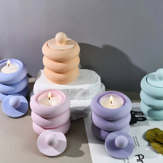 Stacked Candle Jar Mould for Beyond MIX, Resin, Concrete