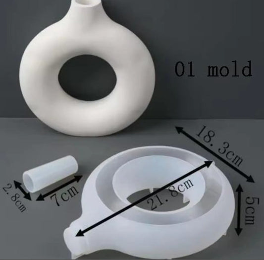 Circle Vase Mould for Beyond MIX, Resin, Concrete