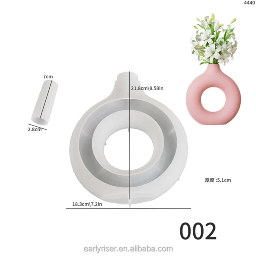 Circle Vase Mould for Beyond MIX, Resin, Concrete