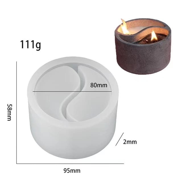 Yin-Yang Candle Jar Mould for Beyond MIX, Resin, Concrete