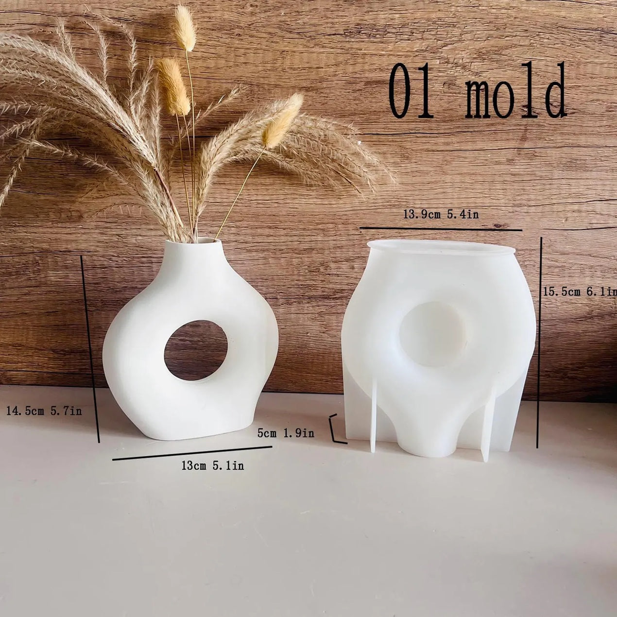 Geometric circle round flower vase Mould for Beyond MIX, Resin, Concrete