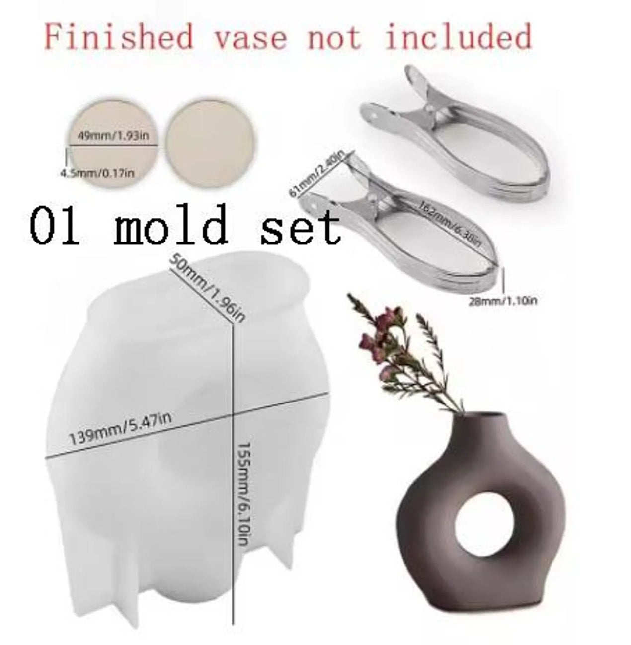 Geometric circle round flower vase Mould for Beyond MIX, Resin, Concrete