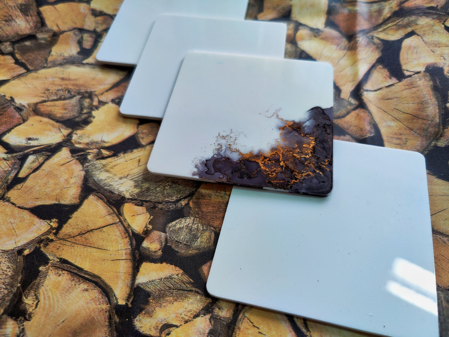 DIY Square Coasters - White