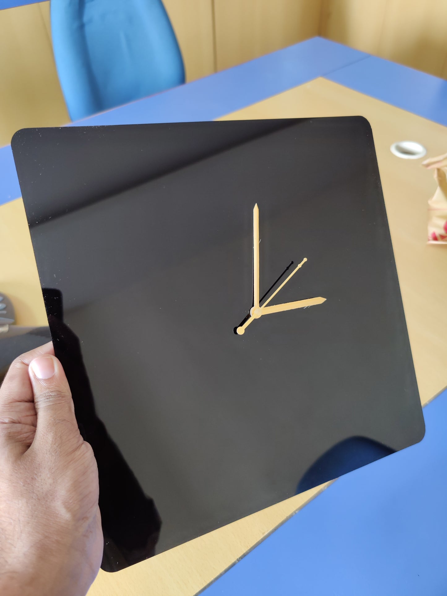 Black 12 inch DIY Square Clock
