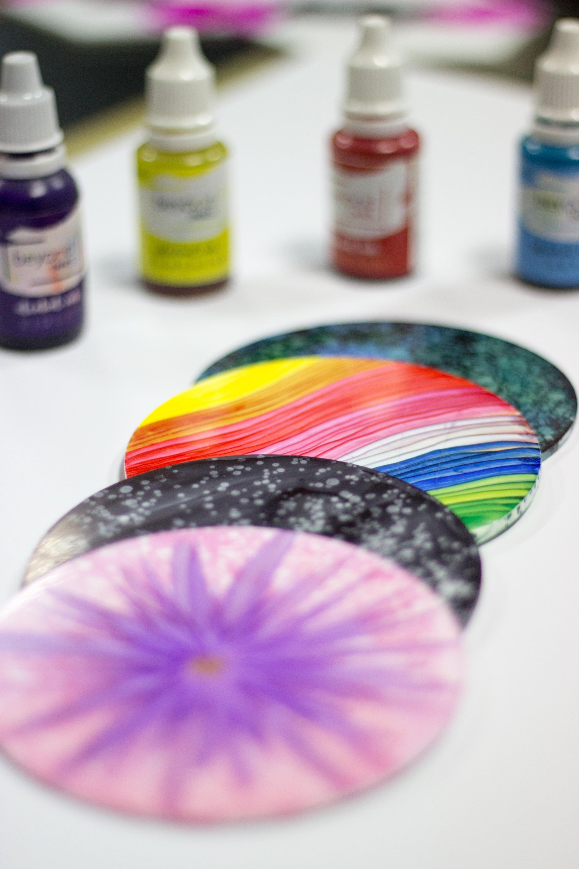 Alcohol ink Round coaster