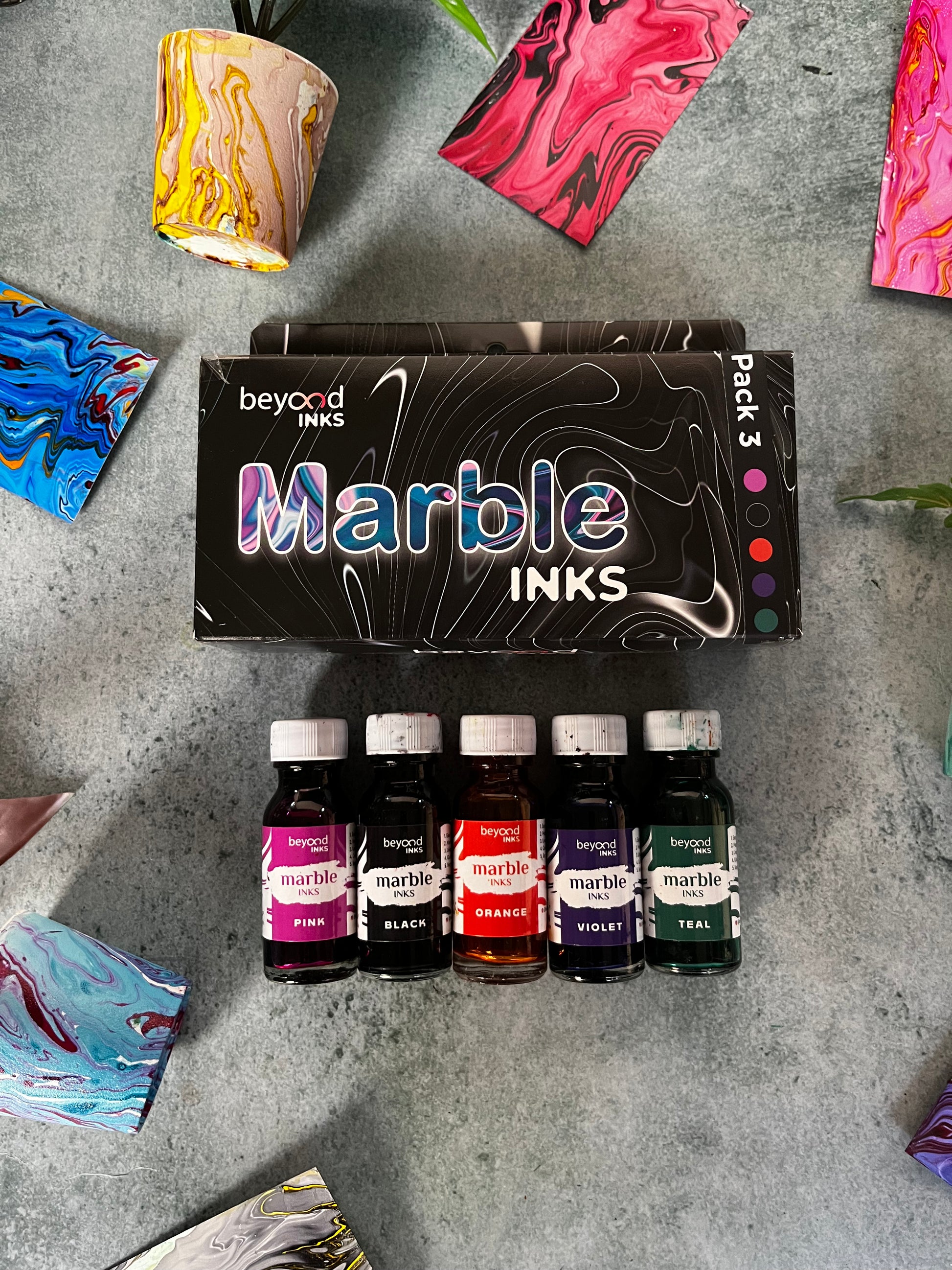 beyondinks marbleinks hydrodipping marble pattern pack3